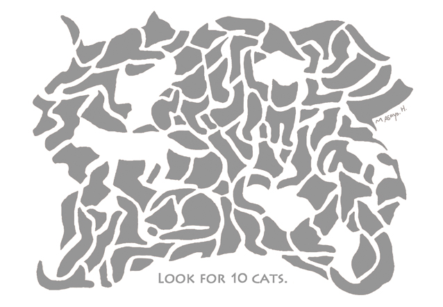 かくし絵パズル『ネコが10匹かくれています』