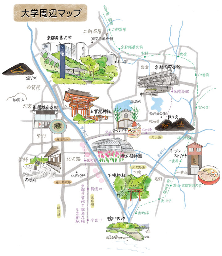 イラストMAP_京都産業大学パンフレット