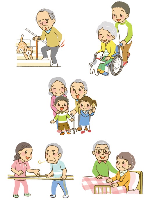 介護・リハビリサービス　広告イラスト