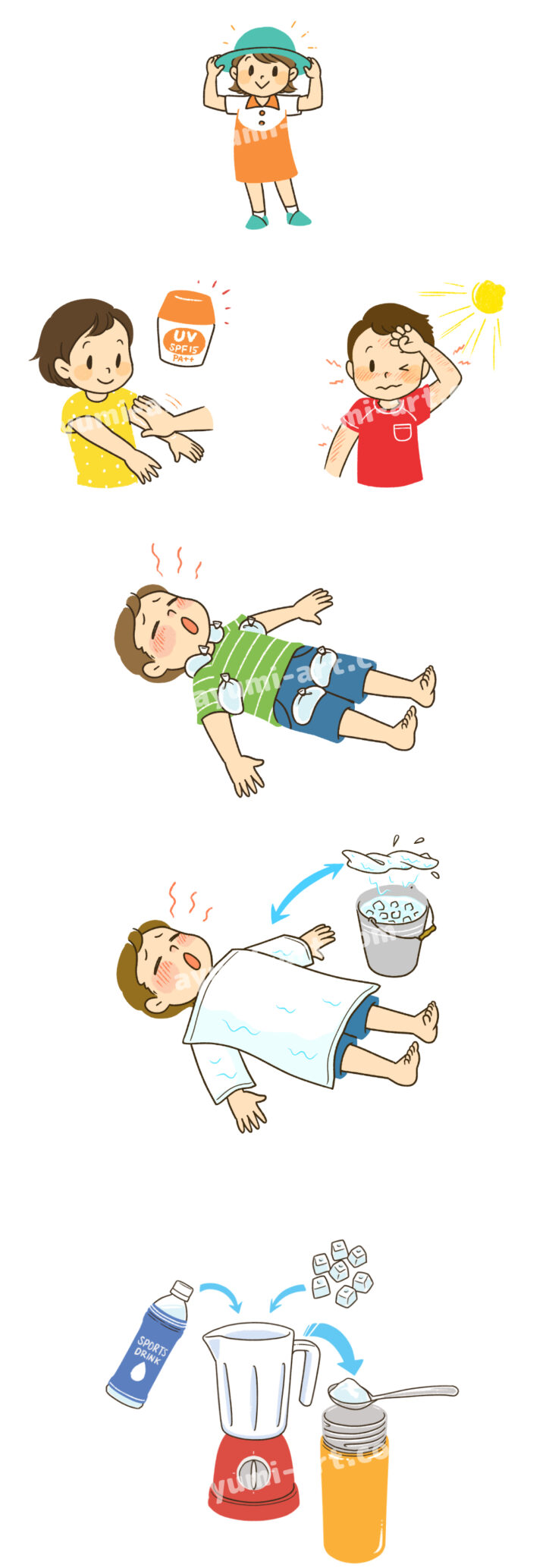 熱中症対策のイラスト