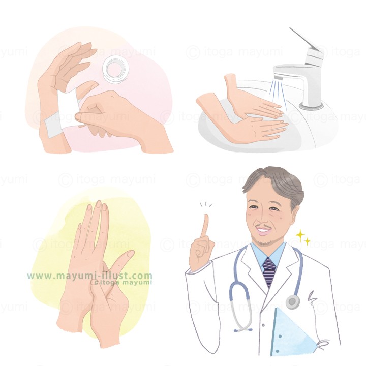 大塚製薬様/手指の変性疾患DM用のイラスト