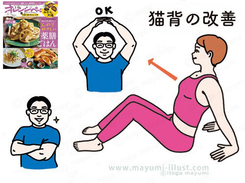 新連載　オレンジページ「続けやすいから、体が変わる！ 1日1分ストレッチ」イラスト制作