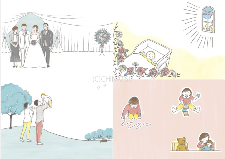 ブライダルブックのためのイラスト