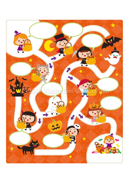 小学英語ポピー10月号(2019年10月) ハロウィン、迷路イラスト