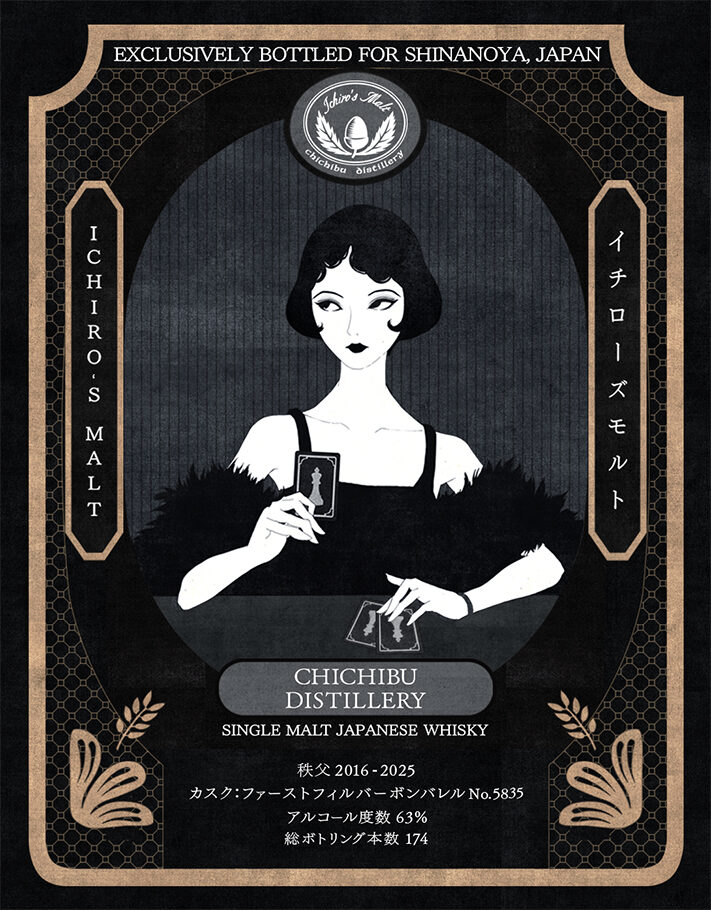 ウイスキーラベルデザイン　イチローズモルトFOR SHINANOYA