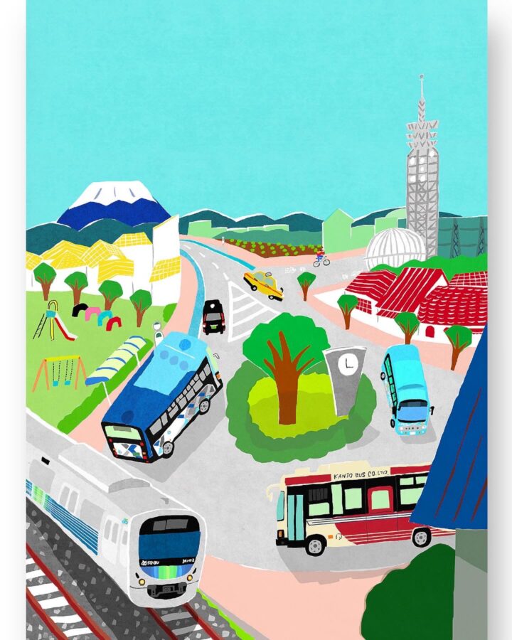 『西東京市地域公共交通計画』冊子のためのイラストレーション　　　　　