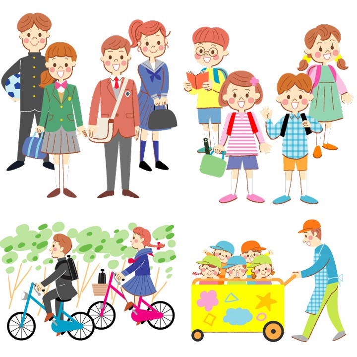 幼稚園児、小学生、中学生など