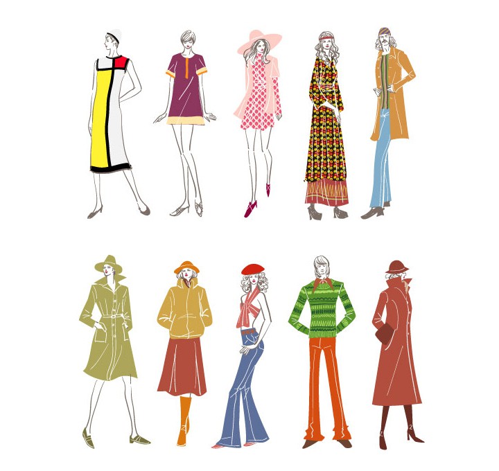 60年代、70年代ファッションと流行色