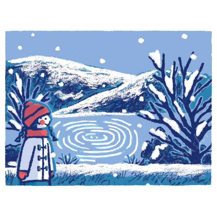 鏡野町2025年カレンダー用イラストカット