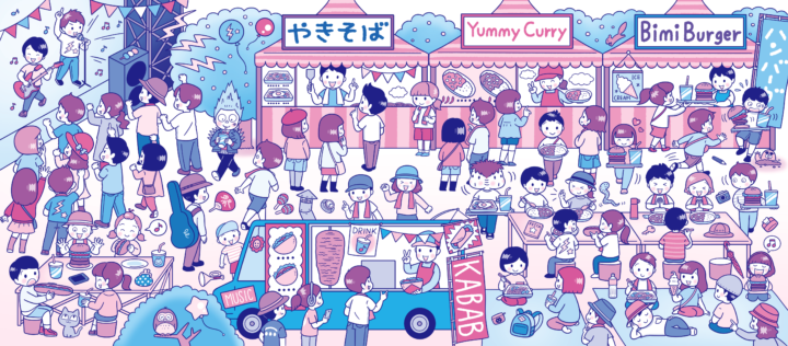 音楽フェス飯のさがし絵