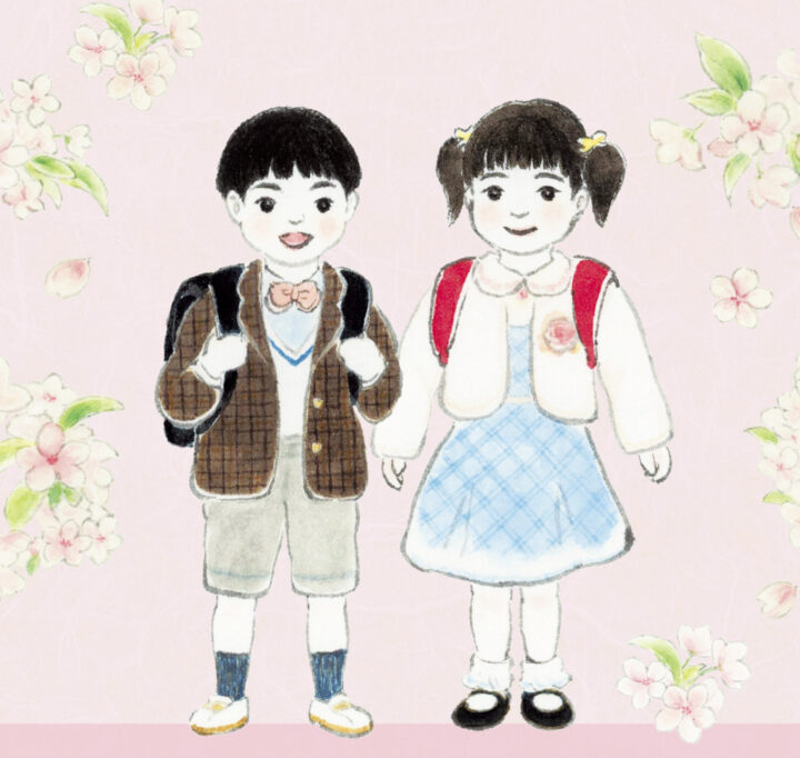 雑誌広告「はっぴーママ富山版」春号のイラスト