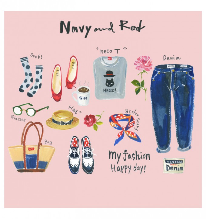 Navy and Red