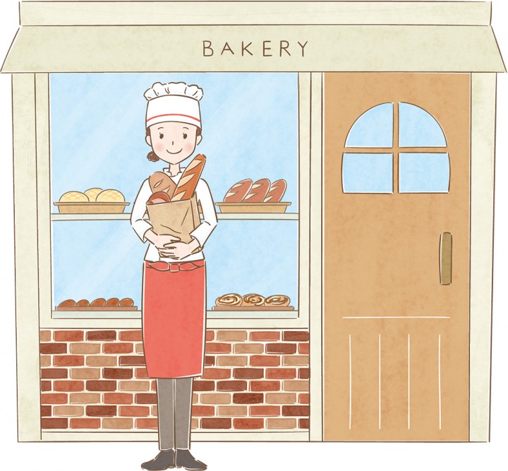 パン屋さんのカットイラスト