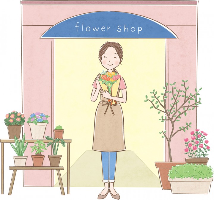 お花屋さんのカットイラスト