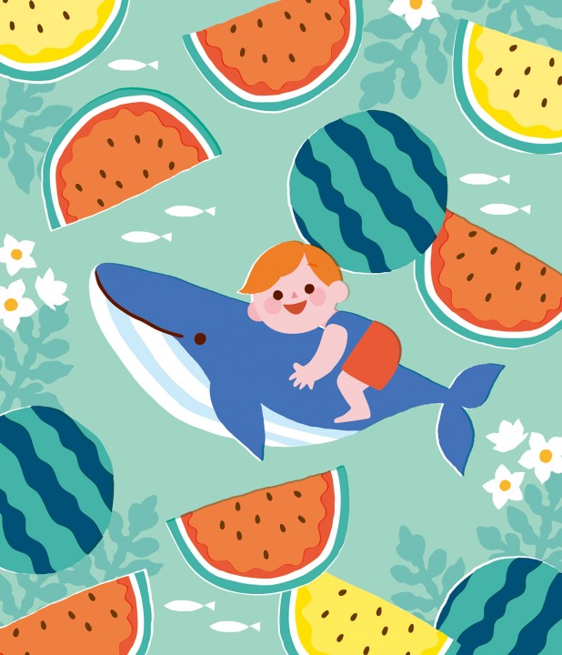 オリジナル/Watermelon season-Swim Whale