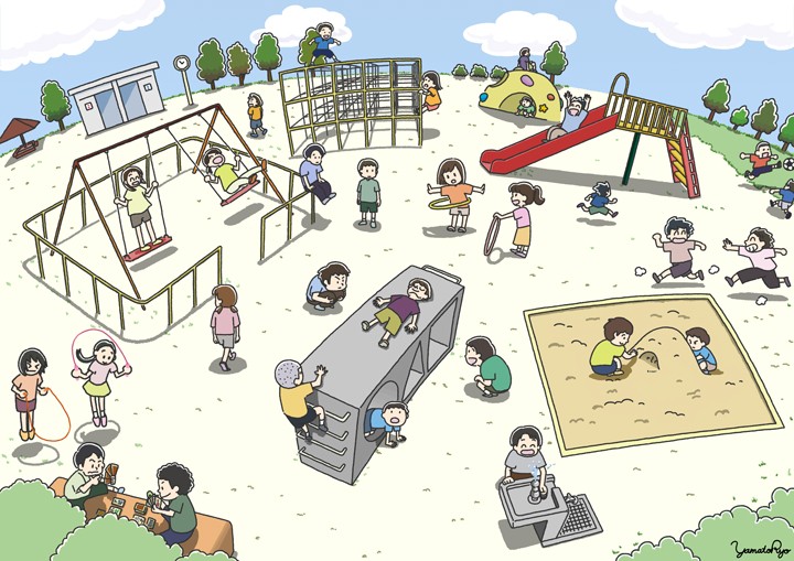 公園で遊ぶ子供たち