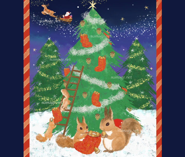 児童書・幼児向け挿絵｜リスたちのクリスマス