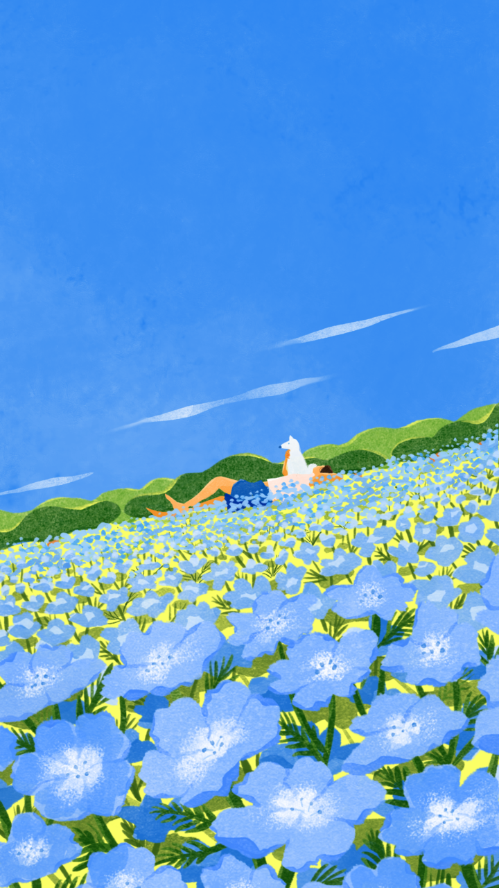 流れる雲をきみと見て