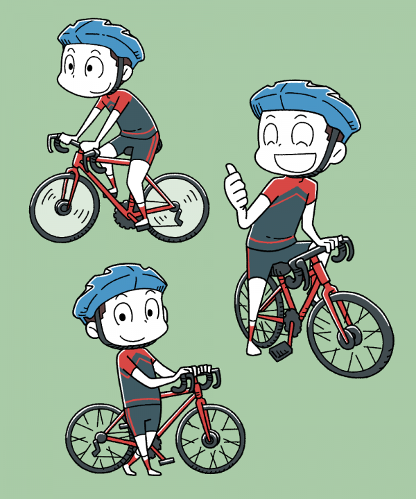 サイクリングする男性