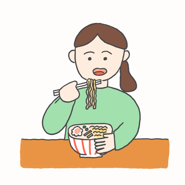ラーメンを食べる