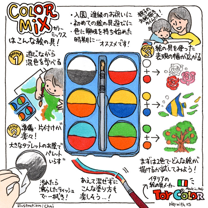 絵の具colormix紹介イラスト