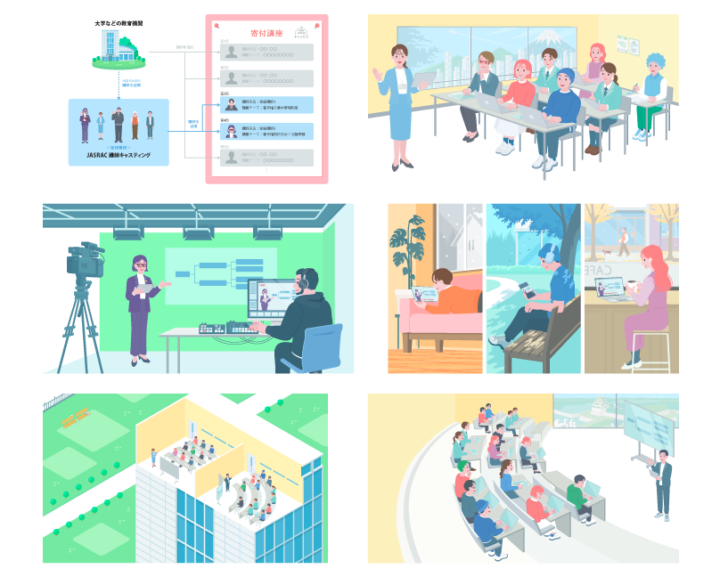 一般社団法人 日本音楽著作権協会（JASRAC）様　JASRAC著作権アカデミー　WEBサイトイラスト