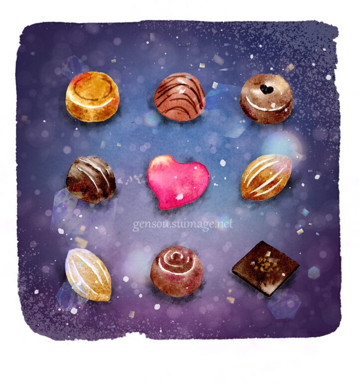 イベント広告・食品ビジュアル向け｜鉱石のようなバレンタインチョコレート