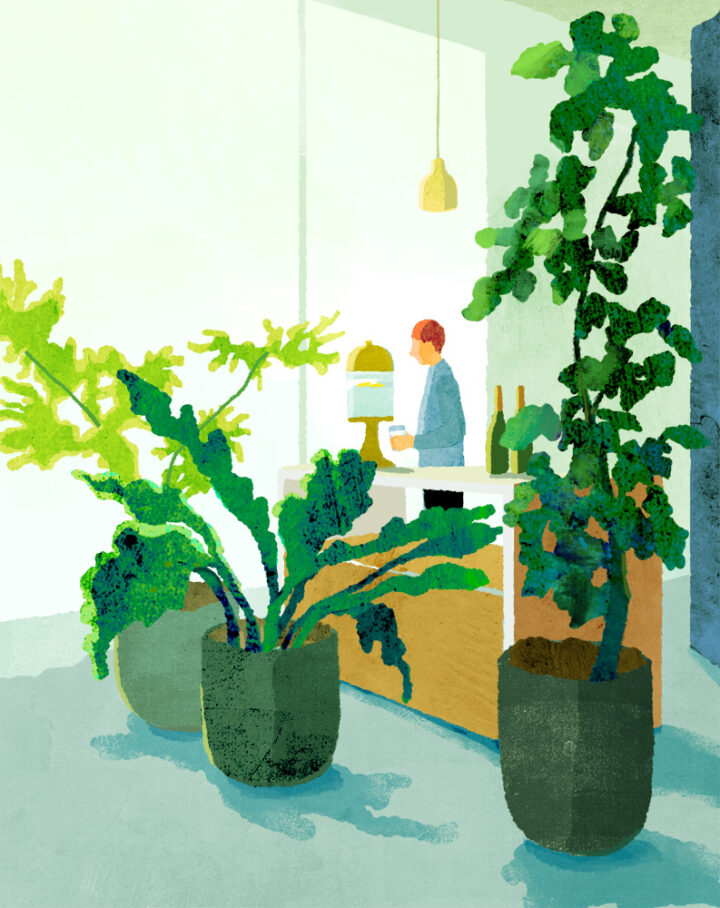 カフェのインテリアイラスト ２点追加しました