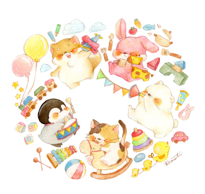 水彩画【おもちゃ箱】 水彩画【おもちゃ箱】