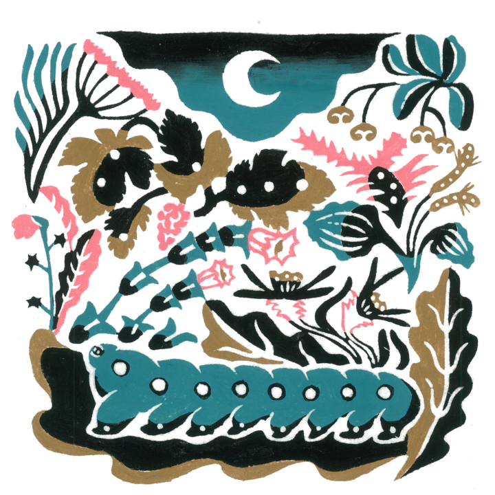 型染めイラスト　2025年4月カレンダー