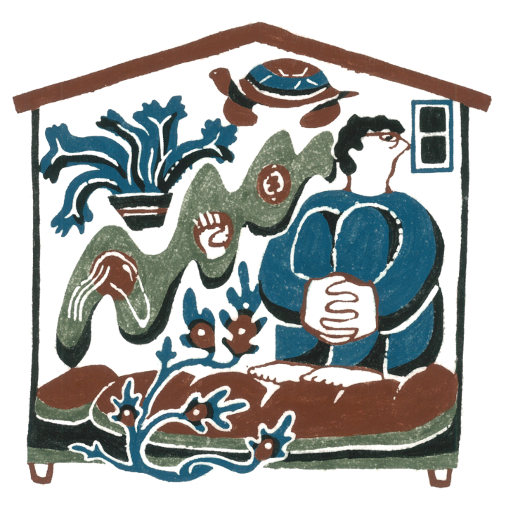 型染めイラスト　2025年10月カレンダー