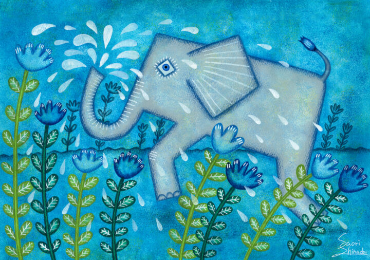 絵画 象の沐浴