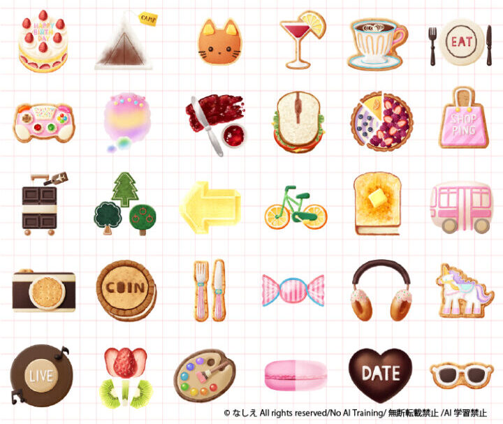 お仕事/メモアプリ「Popt」アプリステッカーを担当いたしました。