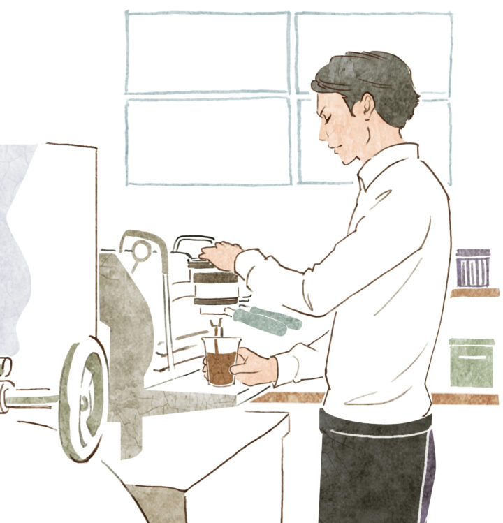 バリスタの男性
