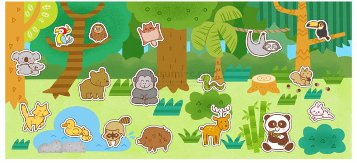動物　シール　イラスト