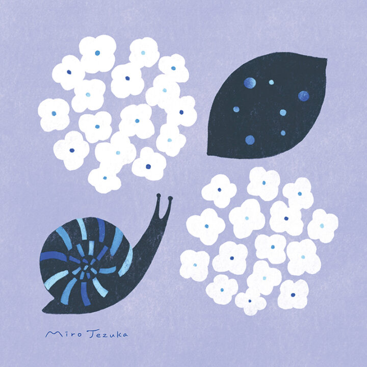 カタツムリと紫陽花