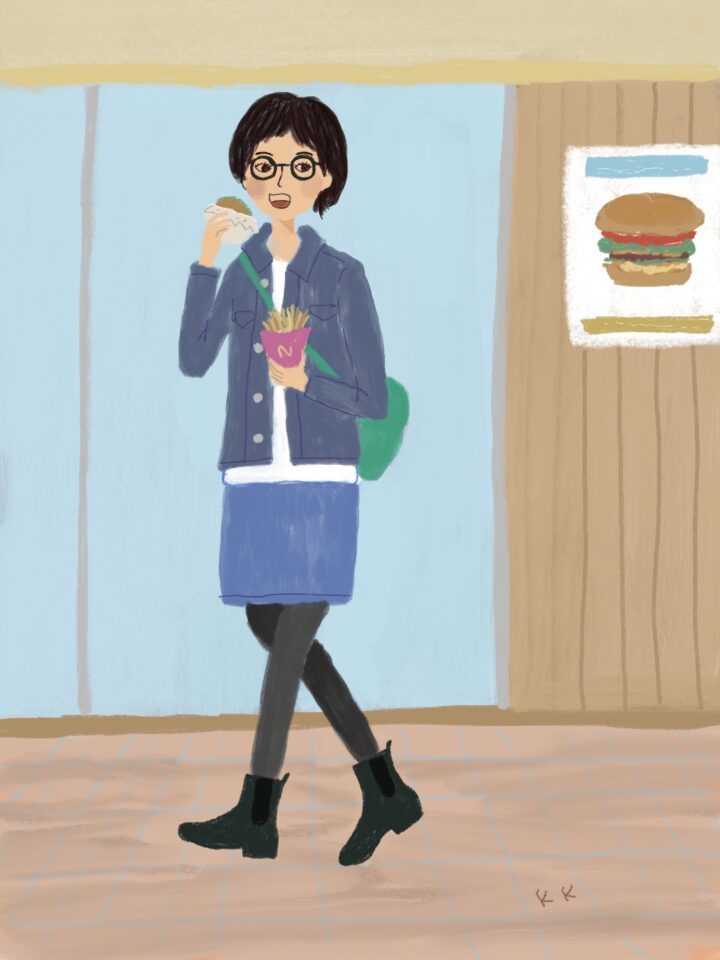 ハンバーガーショップにて
