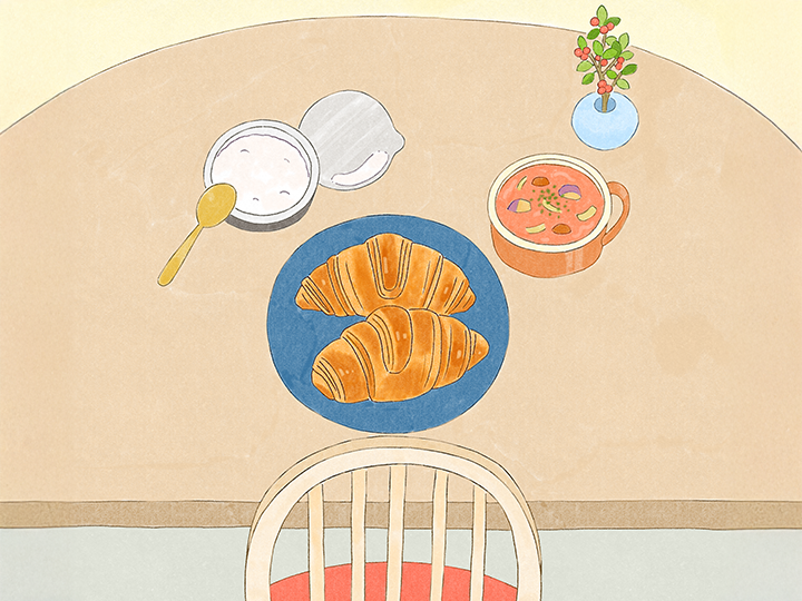 朝のクロワッサン