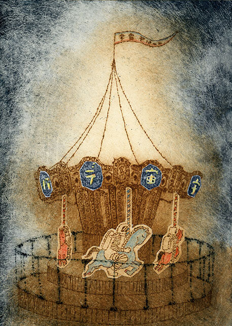 【版画】宇宙デパート（メリーゴーラウンド）