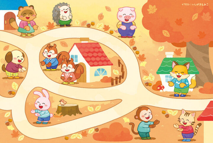 チャイルド本社「チャイルドブック あそぼ！」シールページ用イラスト