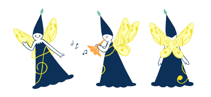 森と音楽の美術館のキャラクター「メル」（オリジナル作品）
