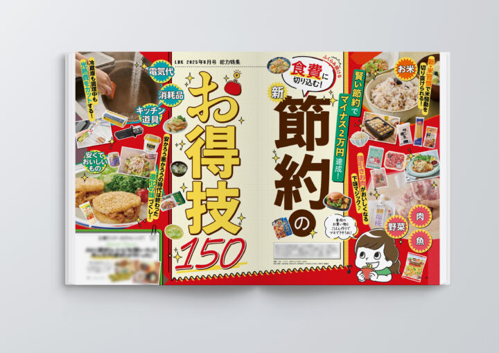 イラスト実績「LDK8月号 総力特集 新 節約のお得技150」（株式会社晋遊舎さま）