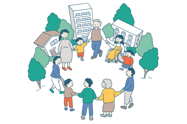 日野市地区まちづくり計画 表紙イラスト