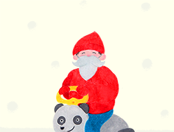 サンタのような子どもイラスト