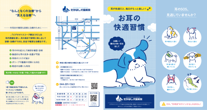 たかはし犬猫病院様リーフレットイラスト