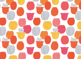 パターンイラスト　チューリップ