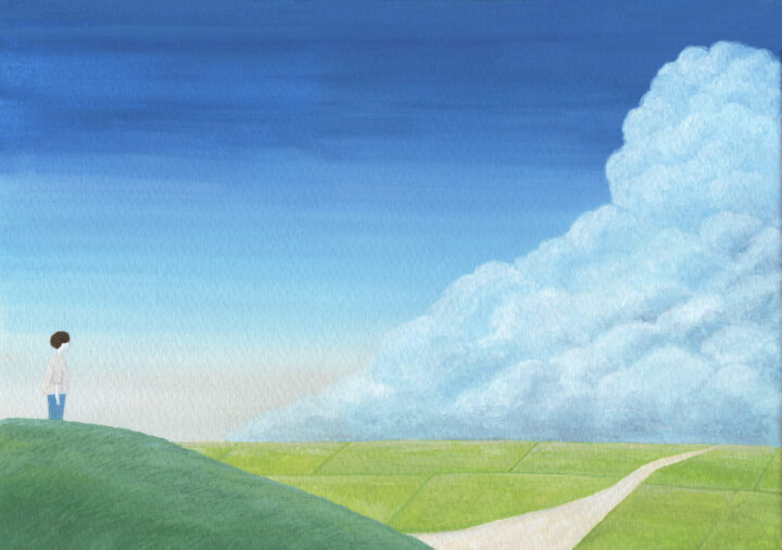 僕の町と田園風景