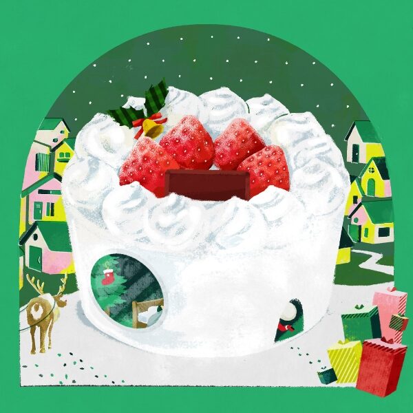 クリスマスケーキとサンタさん
