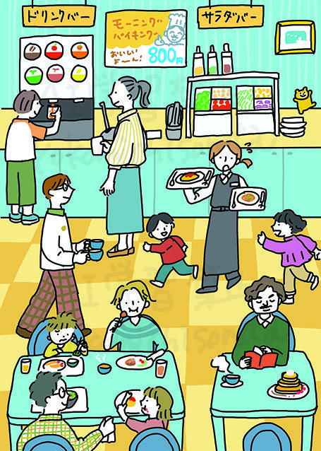 オリジナルイラスト_ファミレス