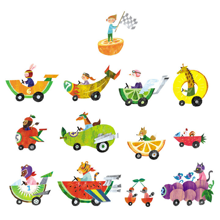 fruit racing car